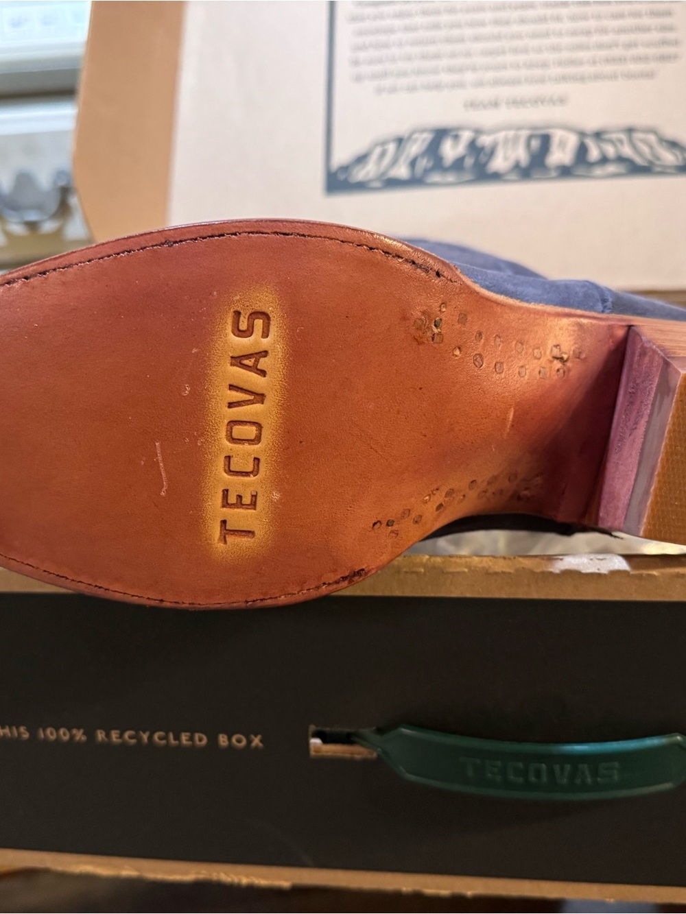 NEW Tecovas The Annie Indigo Suede Boots Women’s 11 B - Discontinued/Rare - Picture 2 of 8